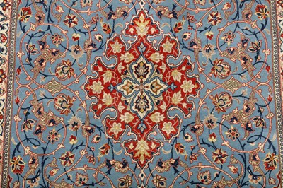 Lot 42 - AN EXTREMELY FINE PART SILK ISFAHAN RUG, CENTRA PERSIA