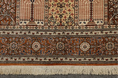 Lot 68 - AN EXTREMELY FINE SILK QUM RUG OF GARDEN DESIGN, CENTRAL PERSIA