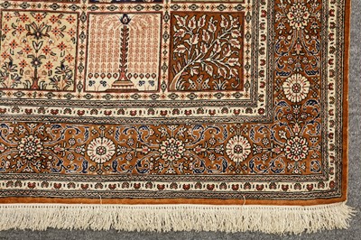 Lot 68 - AN EXTREMELY FINE SILK QUM RUG OF GARDEN DESIGN, CENTRAL PERSIA