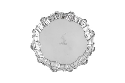 Lot 652 - A George II sterling silver waiter, London 1758 by Ebenezer Coker