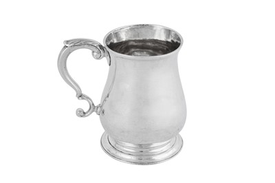 Lot 665 - A George II sterling silver third pint mug, London 1754 by William Shaw and William Priest (reg. 12th Oct 1749)
