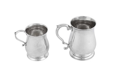 Lot 663 - A George II sterling silver small mug, London 1745 by David Hennell (first reg. 23rd June 1736)
