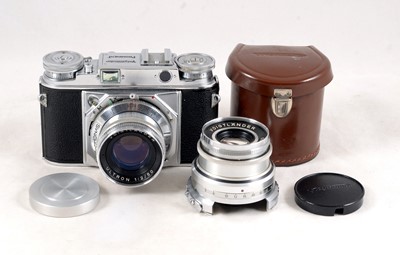 Lot 577 - Voigtlander Prominent Rangefinder Camera with 50mm & 100mm Lenses.