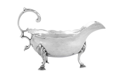 Lot 635 - A George III sterling silver cream boat, London 1766 by G.S (Grimwade 3596)