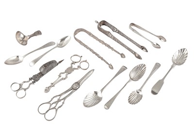 Lot 86 - A MIXED GROUP OF STERLING SILVER AND OTHER FLATWARE
