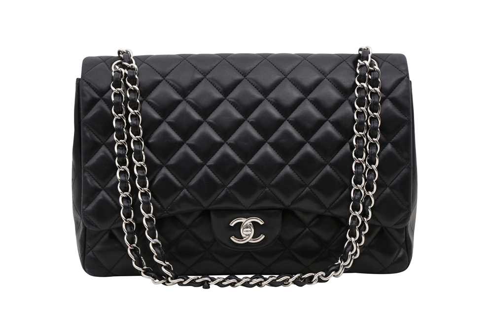 Lot 498 - Chanel Black Maxi Single Flap Bag