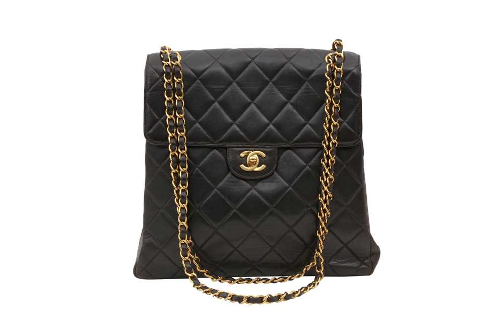 Lot 307 - Chanel Black Trapeze Double Sided Flap Bag