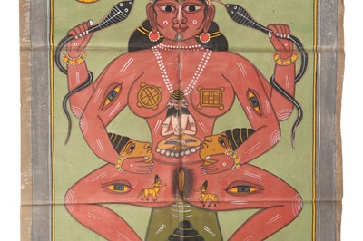 Lot 569 - A TANTRIC DEPICTION OF A HINDU GODDESS (DEVI)