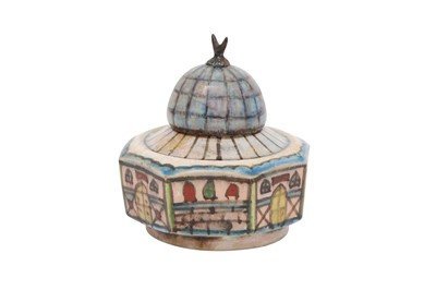 Lot 765 - A MINIATURE ARCHITECTURAL POTTERY MODEL OF THE 'DOME OF THE ROCK' IN JERUSALEM