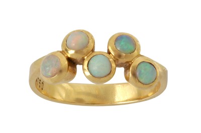 Lot 219 - A five-stone opal ring