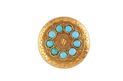 Lot 102 - A TURQUOISE BROOCH