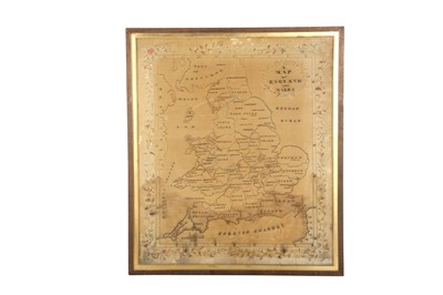 Lot 233 - A GEORGE III SAMPLER MAP OF ENGLAND AND WALES