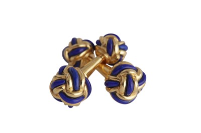 Lot 207 - A pair of enamel cufflinks