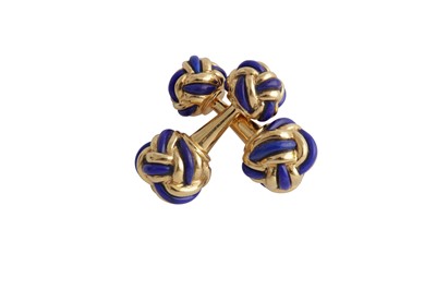 Lot 207 - A pair of enamel cufflinks