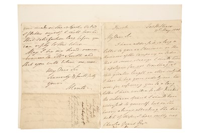 Lot 821 - AN IMPORTANT LETTER OF POLITICAL RELEVANCE IN ANGLO-INDIAN AND IRANIAN AFFAIRS