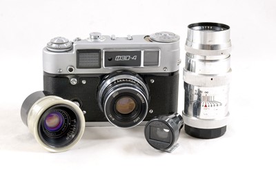 Lot 470 - A 3-Lens FED 4 Rangefinder Outfit.
