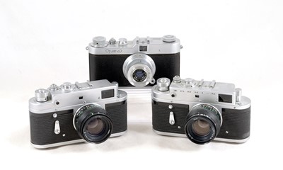 Lot 549 - An Opema (Almost) Leica Copy & 2 Zorki 4 Cameras.
