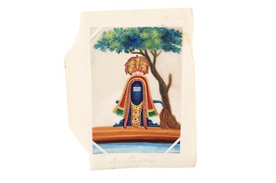 Lot 572 - TWO DEVOTIONAL MICA PAINTINGS OF SHAIVA LINGAMS
