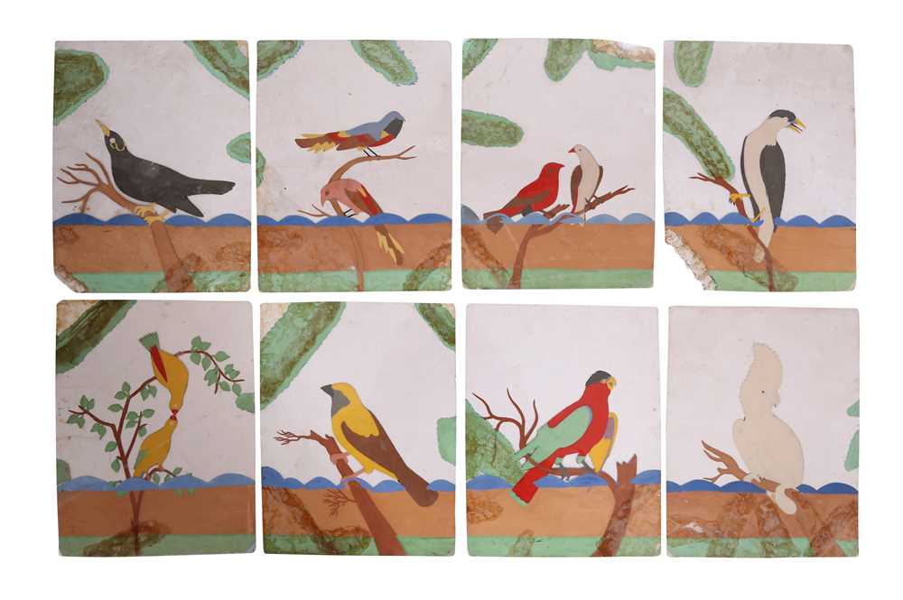 Lot 553 - EIGHT MICA PAINTINGS OF INDIAN BIRDS