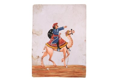 Lot 536 - TWO MICA PAINTINGS WITH RIDERS ON CAMELS' BACK