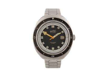 Lot 4 - A VERY RARE EBERHARD & CO MEN'S STAINLESS STEEL AUTOMATIC DIVER'S BRACELET WATCH WITH BAKELITE BEZEL