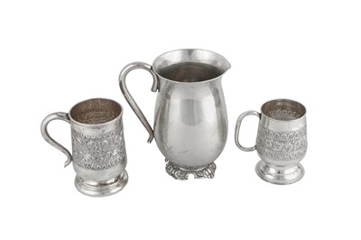 Lot 153 - A late 20th century modern Indian silver water jug