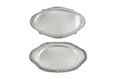 Lot 161 - Two late 20th century modern Indian silver trays or platters