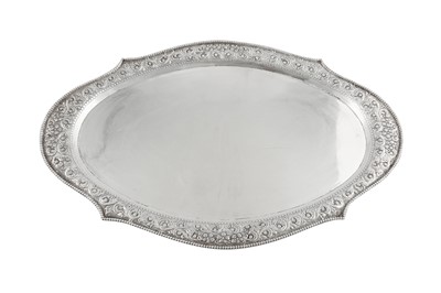 Lot 161 - Two late 20th century modern Indian silver trays or platters