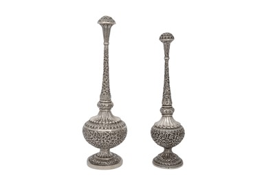 Lot 506 - TWO INDIAN SILVER ROSEWATER SPRINKLERS