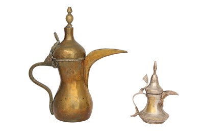 Lot 665 - TWO ARAB COFFEE POTS (DALLAH)