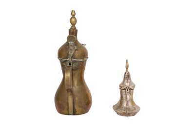 Lot 665 - TWO ARAB COFFEE POTS (DALLAH)