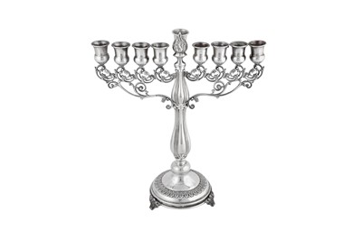 Lot 339 - Judaica – A modern Israeli sterling silver menorah, by Hazorfim