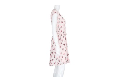 Lot 32 - Prada Pink Crepe Floral Print Sleeveless Dress - Size 42