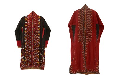 Lot 681 - TWO EMBROIDERED TEKKE TURKMEN CHIRPY (COATS)