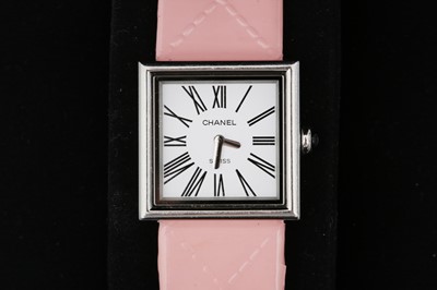 Lot 50 - Chanel Pink Mademoiselle Bracelet Watch