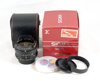 Lot 459 - Sigma 16mm f2.8 Filtermatic Super Wide Lens, Pentax PKA Fit.