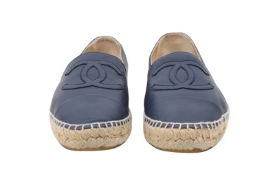 Lot 166 - Chanel Blue CC Logo Flat Espadrille - Size 41