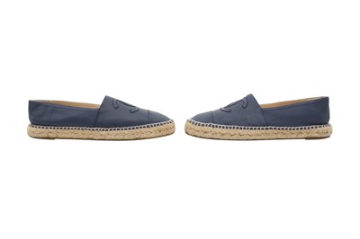 Lot 166 - Chanel Blue CC Logo Flat Espadrille - Size 41