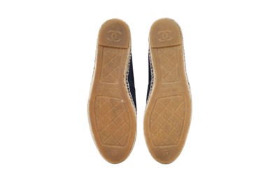 Lot 166 - Chanel Blue CC Logo Flat Espadrille - Size 41