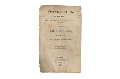 Lot 27 - Curiosity - Ephemera: Shelley. Frankenstein . Title-page. Paris 1831