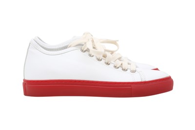 Lot 83 - Sofie D'hoore White Contrast Heel Sneaker - Size 36.5
