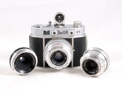 Lot 550 - An Uncommon 3-Lens DeJUR D-3 Outfit.