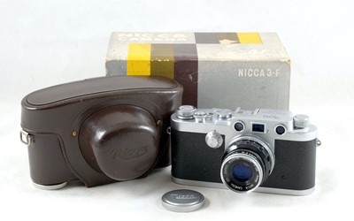 Lot 429 - Chrome Nicca 3-F Rangefinder Camera, Boxed.