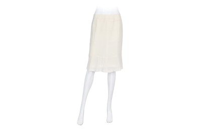 Lot 277 - Chanel Ivory Silk Peplum Hem Skirt - Size 40