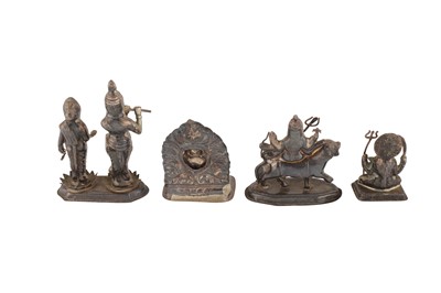 Lot 47 - FOUR MODERN INDIAN SILVER SMALL FIGURES OF HINDU DIETIES, PROBABLY BOMBAY
