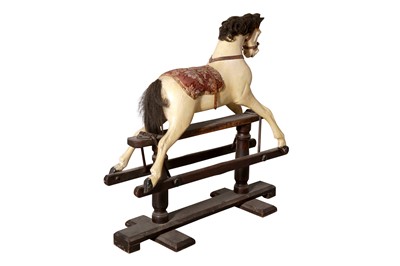 Lot 161 - AN EARLY 20TH CENTURY CHILD'S ROCKING HORSE OF SMALL PROPORTIONS