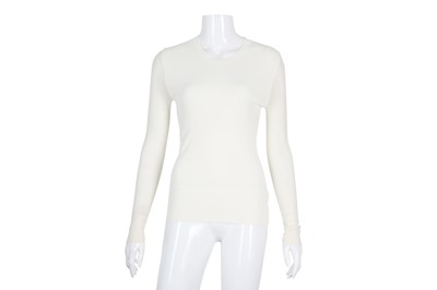 Lot 279 - Celine Cream Fine Knit Long Sleeve Sweater - Size S