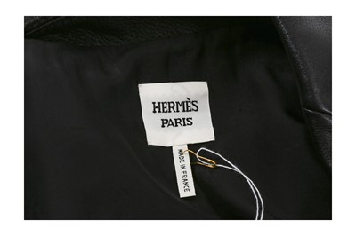 Lot 441 - Hermes Black Leather Blazer - Size 36