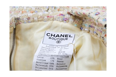 Lot 2 - Chanel Yellow Boucle Jacket And Dress Suit - Size 38