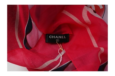 Lot 37 - Chanel Fuchsia Cotton CC Logo Print Pareo